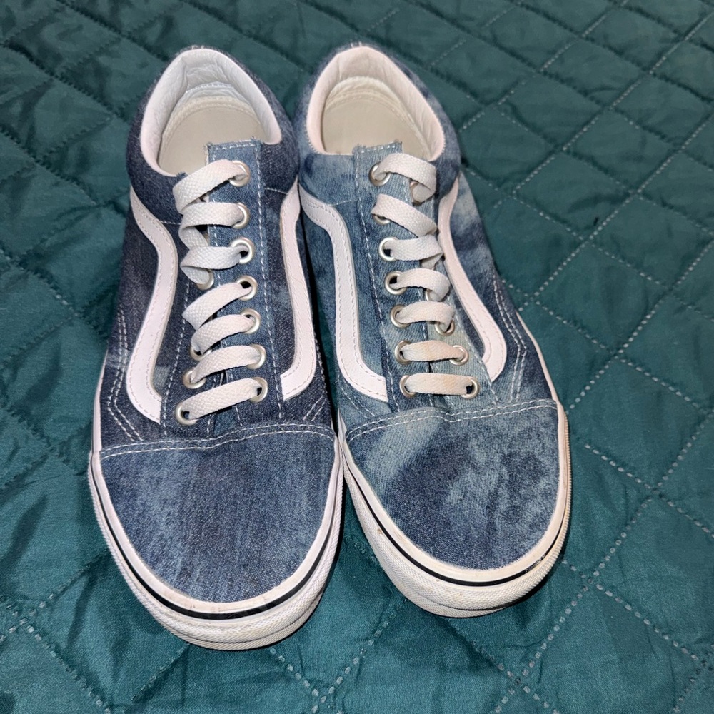 Blue and White Sneakers